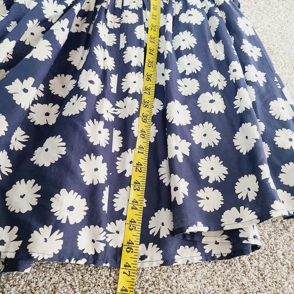 Apiece Apart NY Floral Wrap Midi Dress Navy White Cotton Silk 4 Modern Boho Work - Picture 11 of 11